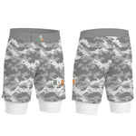 Load image into Gallery viewer, Grey/White Camo 2in1 Shorts