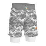 Load image into Gallery viewer, Grey/White Camo 2in1 Shorts