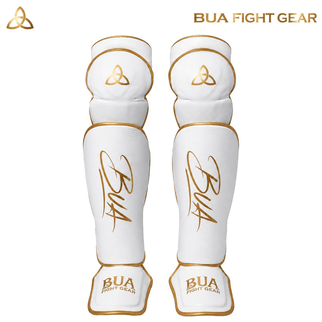 Shin & Knee Pads- White/Gold