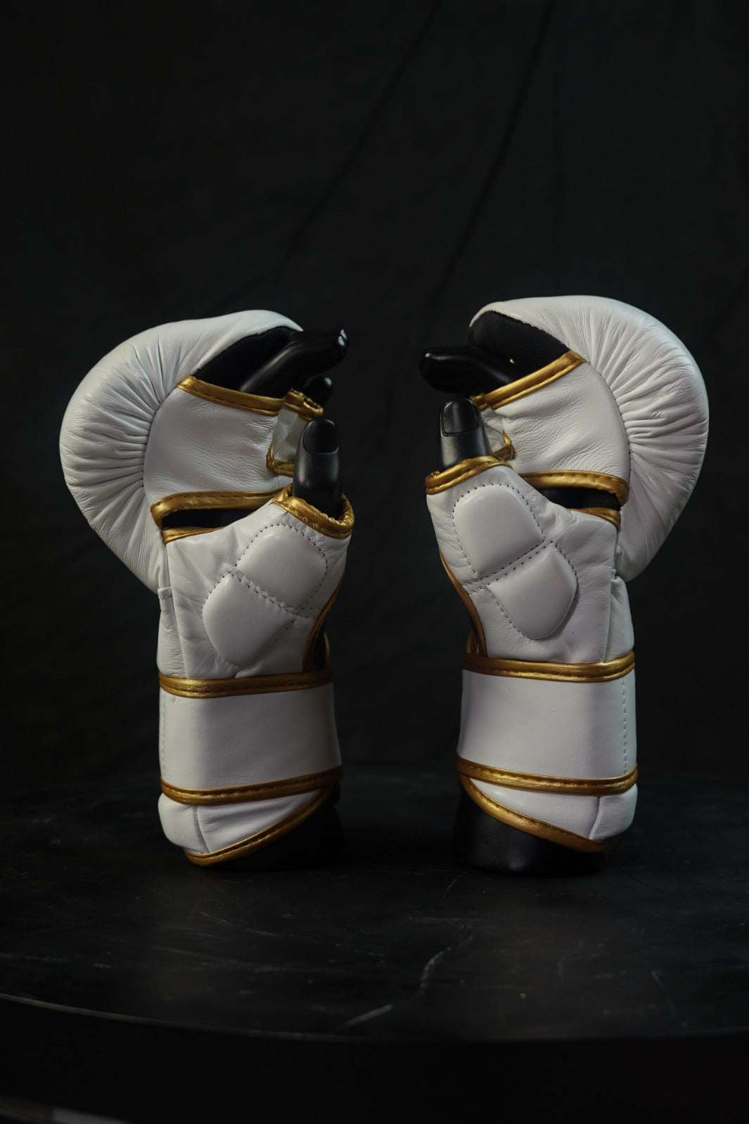 White & Gold MMA Sparring Gloves