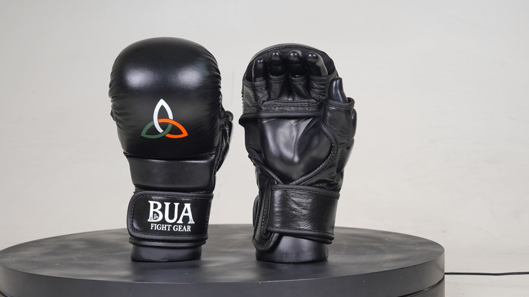 MMA Sparring Gloves 'Black Tri Colour'