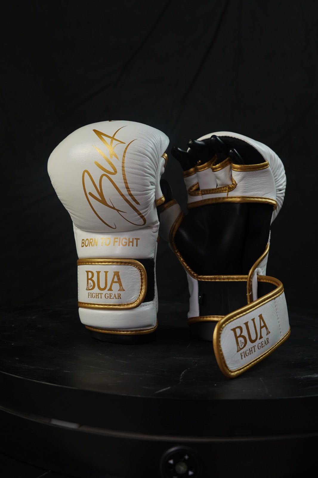 White & Gold MMA Sparring Gloves