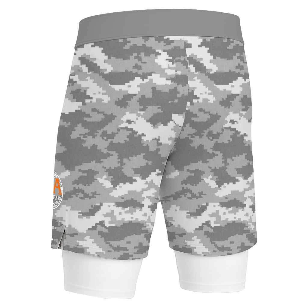 Grey/White Camo 2in1 Shorts
