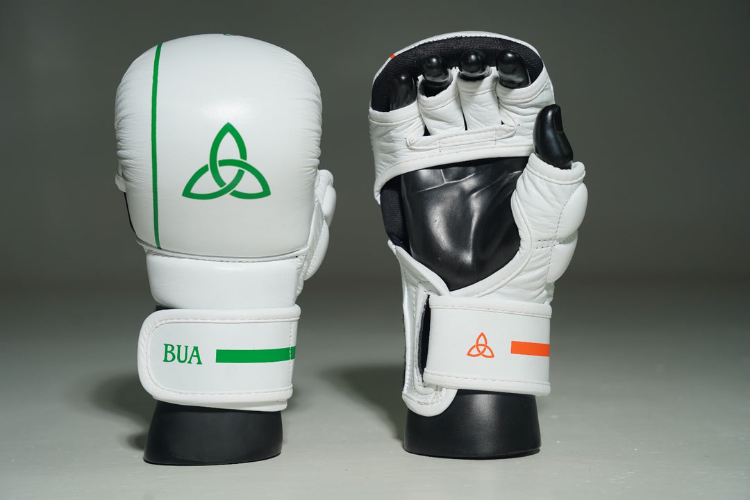 White/Green/Orange MMA Sparring Gloves