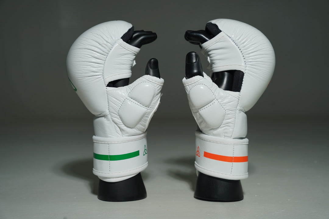 White/Green/Orange MMA Sparring Gloves
