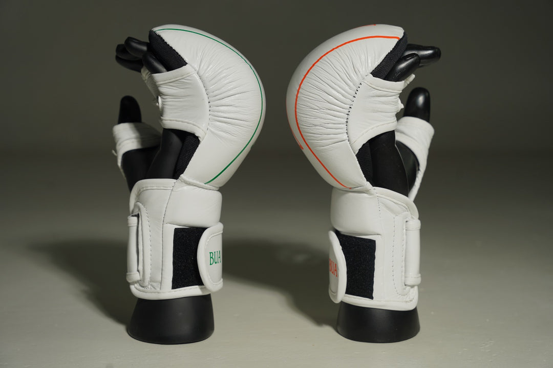 White/Green/Orange MMA Sparring Gloves