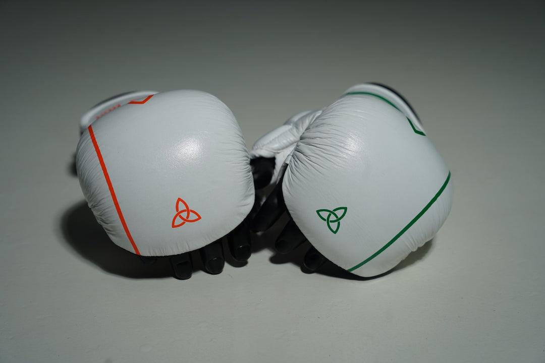 White/Green/Orange MMA Sparring Gloves